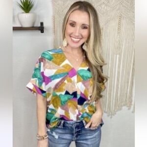 Colorful Abstract Women's Top